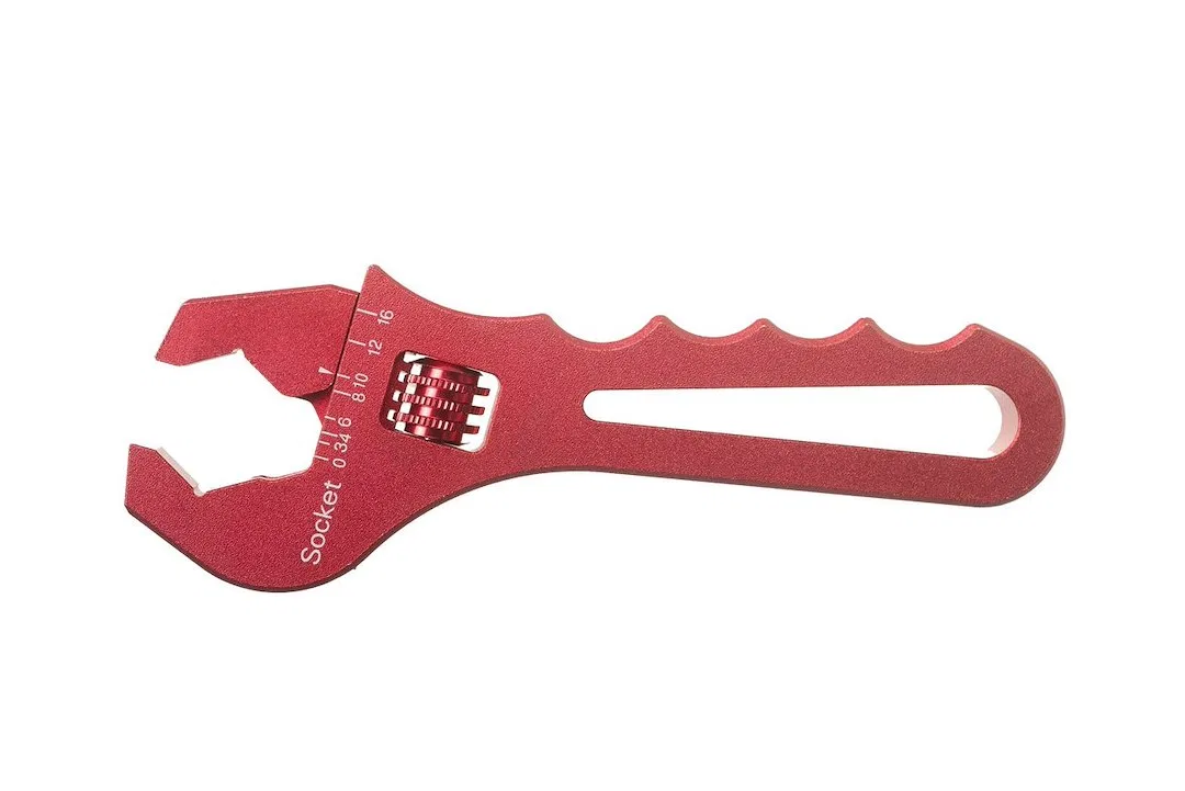 5316-3 – REDHORSE AN Fitting Wrench, Adjustable -3AN To -16AN Anodized Aluminum Red Single